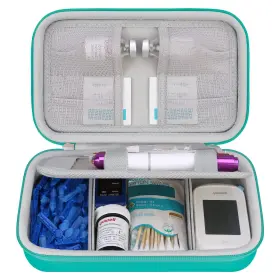 L66e Elonbo Diabetic Supplies Travel Case Glucose Meter Portable Turquoise
