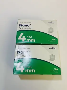 012236 Embecta Lot Of 2 Nano 4mm 32g Pen Tips 100 Each Box 200 Total Exp Jan 2030 Sealed