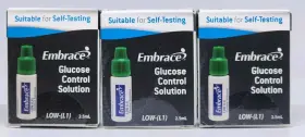 Embrace 894030002079 Blood Glucose Control Solution Diabetic Testing - 2.5ml 3 New In Box