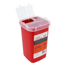 Evr202 Ever Ready First Aid Sharps Container With Split Lid Design And 1-count Red
