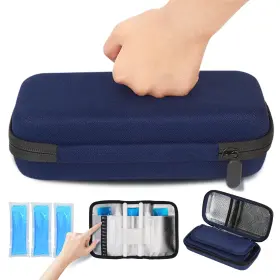 Ictc-002 Fanosy Insulin Cooler Travel Hard Case With 3 Ice Packs For Travel- Eva Medication D
