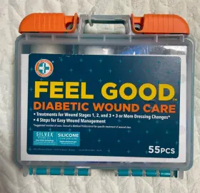 Feel Good 020424013615 Diabetic Wound Care Kit 55 Pieces Stages 1 2 3 First Aid New