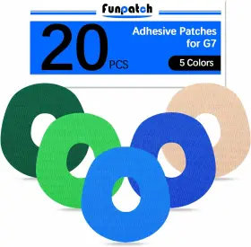 Funpatch 445002780759 G7 Adhesive Patches Waterproof 20pack Overpatch Flexible Cgm Tape Pre-cut Bac