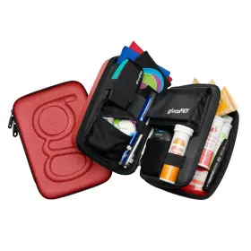 Glucology 352945001552 Large Diabetes Travel Case Hard Shell Organizer For Glucose Monitor Insul Inch