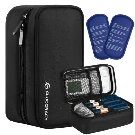 Glucoracy P737879179192 Insulin Cooler Travel Case Diabetic Medicine Carrying Bag With 2