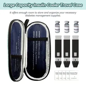 Gmohoud 037166106208 Insulin Cooler Travel Case Medication Diabetic Cool Organizer Bag With 2 Ice #3