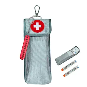 Gzfqjj Fqyh2511-us1107 Insulated Epipen Carry Case Holds 2 Injection Pens Gray