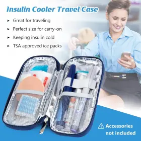 Heartorigin 744110747409 Insulin Cooler Travel Case Diabetic Insulated Organizer Portable Cooling Bag Fo #2