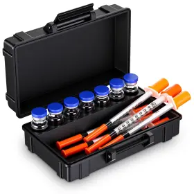 Hushee Dun-hushee-6487 Insulin Vial Peptide Case Holder Storage Box For 7x3ml Fridge Travel