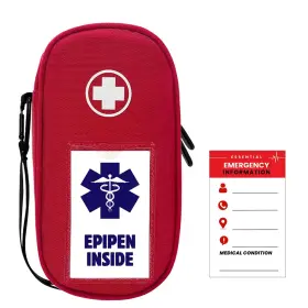 Icimbi 712110639468 Epipen Carry Case Insulated Emergency Medical Bag With Carabiner-for 2