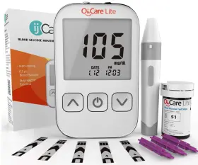 K2-tku8-ffsa Ijcare Oh Care Lite Blood Sugar Test Kit Glucose Meter With 106 Piece Set