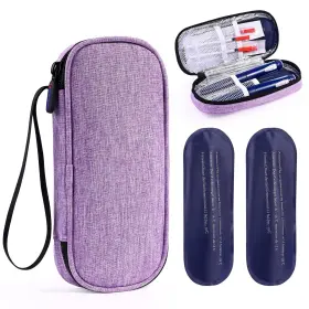 Insfeeyong 027685054371 Insulin Pen Cooler Travel Case Eva Insulation Medicine Small Purple