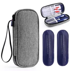 Insfeeyong 027685054388 Insulin Pen Cooler Travel Case Eva Insulation Medicine Kit Small Grey