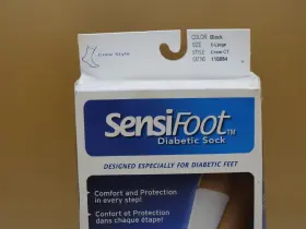 Jobst 035664108540 Brand New Sensifoot Diabetic Socks Crew Style Black #2