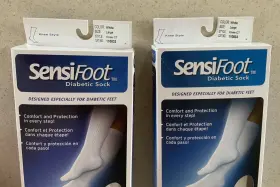 110833 Jobst Two Pair Sensifoot Diabetic Sock Knee Style White Large 8-15 Mmhg #3