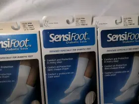 110837 Jobst Lot Of 3 Pair -jobst Sensifoot Diabetic Sock White Crew Ct M #2