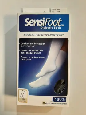 110863 Jobst Sensifoot Diabetic Socks Knee-high Navy Compression 8-15 Mmhg Nib