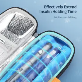 S-040201 Kakuka Insulin Cooler Hard Travel Case With Ice Brick Portable Diabetic Medici #3