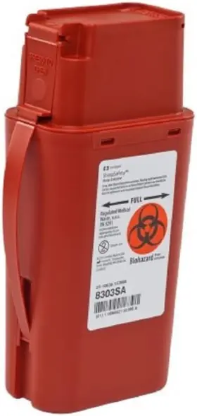 8303 Kendall Sharp Safety Transportable Containers 1 Count Pack Of Red