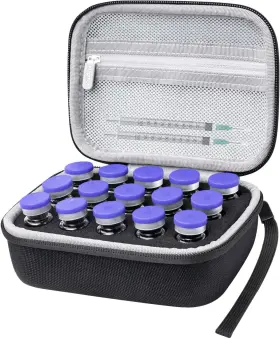 In002-bk Krypthos 15 Slots Insulin Vial Protector Case Organizer Bag For Black