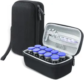 In004-bk Krypthos 10 Slots Insulin Vial Protector Case Organizer Bag For Di