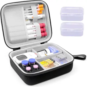 In007-bk Krypthos Diabetic Supplies Travel Case Portable Diabetes Organizer For
