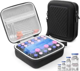 In113 Krypthos 28 Slots Insulin Fridge Holder Storage Case Portable Organizer