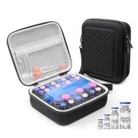 Krypthos In113-bk 28 Slots Insulin Fridge Holder Storage Case Portable Organizer For 1
