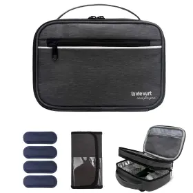 Lavievert Kjas-53218 Diabetes Travel Carry Bag 8.6x5.8x3.5 Inch Pack Of 1 Dark Gray