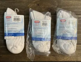 Leader 096295120578 Diabetic Ankle Length Socks White Medium Nos Lot Of 3 M 5-10 W 6-10 #2