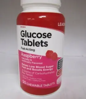 Leader 096295133929 Chewable Glucose 4g Tablets Raspberry 50