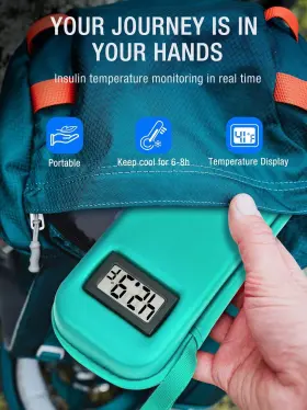H2-green Leng Ke Insulin Cooler Travel Case With Temperature Display 2 Tsa Approved Gel I #2