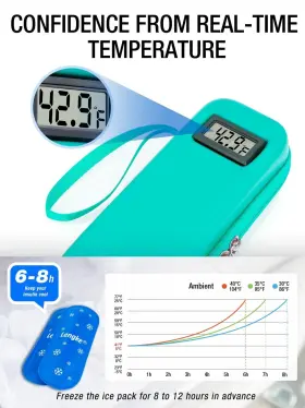 H2-green Leng Ke Insulin Cooler Travel Case With Temperature Display 2 Tsa Approved Gel I #3