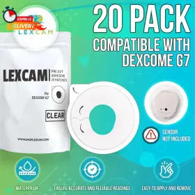 B0c1dk4n4m Lexcam Adhesive Patches Pre-cut For Dexcom G7 Pack Of 20 Waterproof Transparent Ov #3