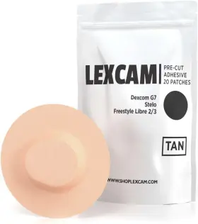 Nbg-20 Lexcam Dexcom G7 And Stelo Adhesive Patches Pack Of 20 Cgm Covers Color Tan