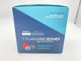 Life Nutrition Llc 860007674358 Transcend 15g Glucose - Mixed Berry 6ct. 2.5 Fl. Oz. Each Bb 02/16/2025
