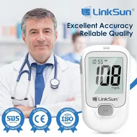 G-425-1 Linksun Blood Glucose Monitor Kit 100 Test Strips Lancets 1 #2