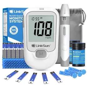 G-425-1 Linksun Blood Glucose Monitor Kit 100 Test Strips Lancets 1