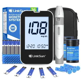 G-425-2v Linksun Blood Glucose Monitor Kit 100 Test Strips Lancets 1