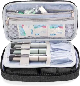 Calx02701 Luxja Diabetic Supplies Travel Case Storage Bag Only Black New #2