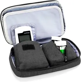 Calx02701 Luxja Diabetic Supplies Travel Case Storage Bag Only Black New #3