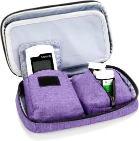 Lx027-02 Luxja Diabetic Supplies Travel Case Storage Bag For Glucose Meter And Purple #3
