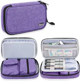 Lx027-02 Luxja Diabetic Supplies Travel Case Storage Bag For Glucose Meter And Purple