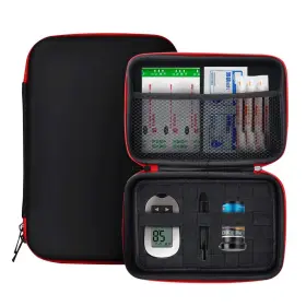 Lvits Inc. 414717431798 Diabetic Supplies Bag Diabetes Testing Kit Travel Case Zipper Glucometer Orga