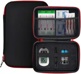 Lvits Inc. 445033722773 Diabetic Supplies Bag Diabetes Testing Kit Travel Case Zipper Glucometer Organiz