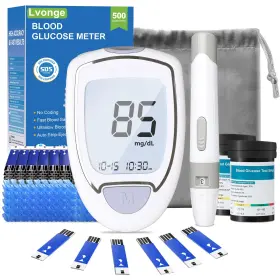 Lvonge 730789307334 Glucose Monitor Kit High Accuracy Blood Sugar Testing With 100