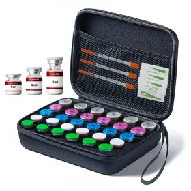 3pvcffs Mazentrix Peptide Vial Case For Fridge Storage - 30 Slot Black