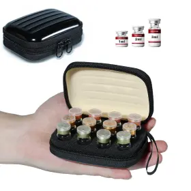 Mazentrix 721722505870 Mini Peptide Vial Case For Fridge Storage - 12slot Organizer Holds Black