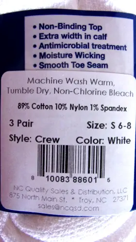 Med Care 810083886015 Nwt - 3 Pairs Diabetic White Crew Socks Size Small Us 6-8 Usa #3