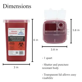 Mss1qts-po3 Medical Sales Supply 1 Quart Size Pack Of 3 Sharps Disposal Container - Approved For Home And #2